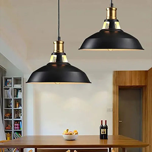 Lampara De Techo Vintage Decoración Retro Soquete E27 Color Negro
