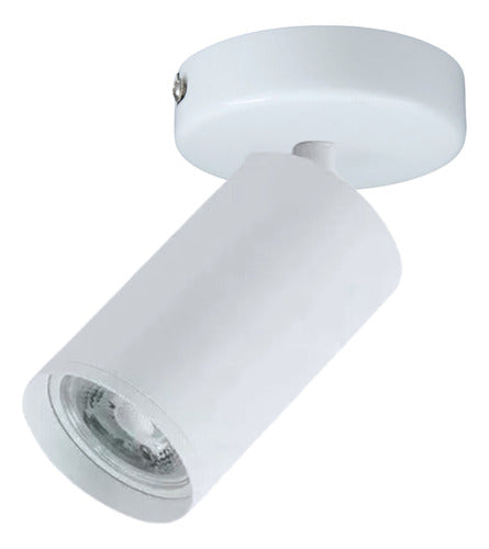 Aplique Dirigible Porta Ampolleta Dicroica GU10 Blanco Negro