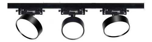 Pack 3 Foco Riel Panel Plafón Led 36w + Riel Monofásico - Deus Group