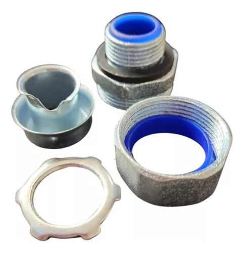 Pack 10 Conector Metálico Recto Para Flexible Metálico 20mm