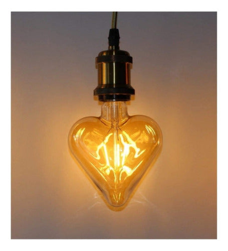 Ampolleta LED Vintage Corazón 4W Ámbar 2700K Luz Cálida