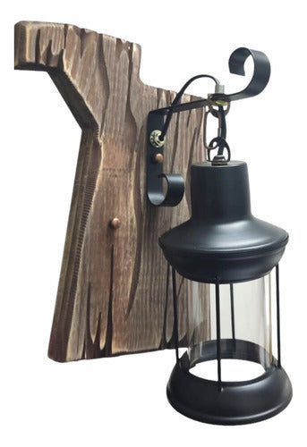 Aplique Rustica Madera Porta Ampolleta E27 Decorativa