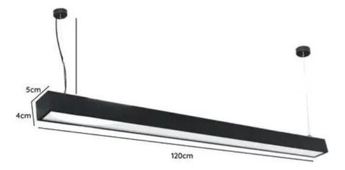 Lampara Moderna Led Lineal Colgante Pendant 24w Negro Blanco