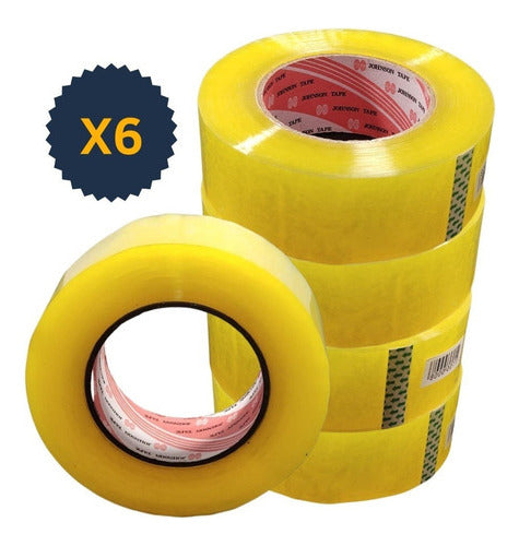 Pack X 6 Huincha Embalaje 250metros Ancho 4.3cm Transparente