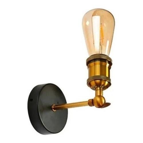 Aplique Lampara Foco Led Muro E27 Bronce Decoración Elegante - Deus Group