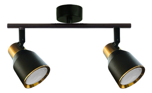 Aplique Foco Porta Ampolleta Doble Gu10 Moderno Dirigible - Deus Group