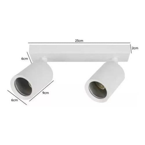 Aplique Porta 2 Gu10 Dicroica Doble Dirigible Sin Ampolletas - Deus Group