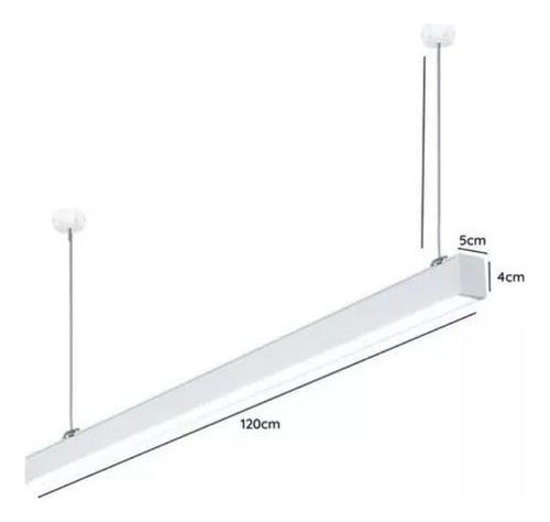 Lampara Moderna Led Lineal Colgante Pendant 24w Negro Blanco