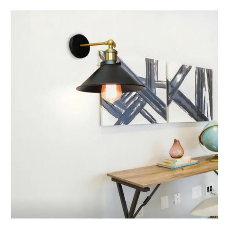 Aplique Lámpara Con Pantalla Muro Bronce E27 Iluminación - Deus Group