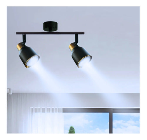 Aplique Foco Porta Ampolleta Doble Gu10 Moderno Dirigible - Deus Group