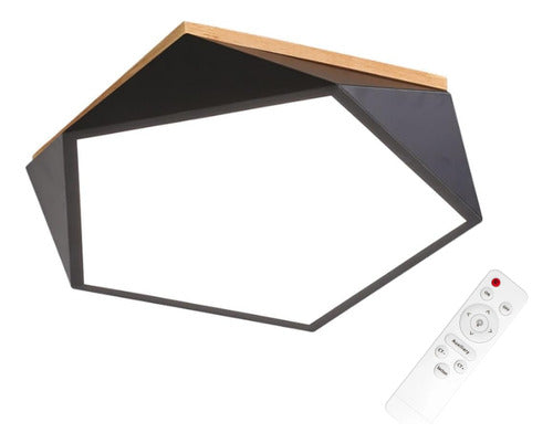 Lámpara Led 72w 40cm Sobrepuesta Moderna Pentágono + Control