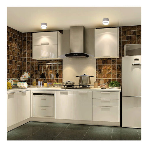 Panel Sobrepuesto Con Vidrio Decorativo Led 7w Luz Cálida
