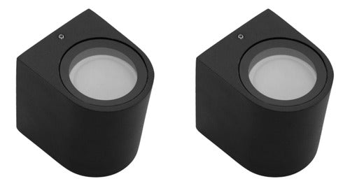 Pack 2 Aplique Kapelle Ip54 Simple Porta Gu10 Konnergie Deus