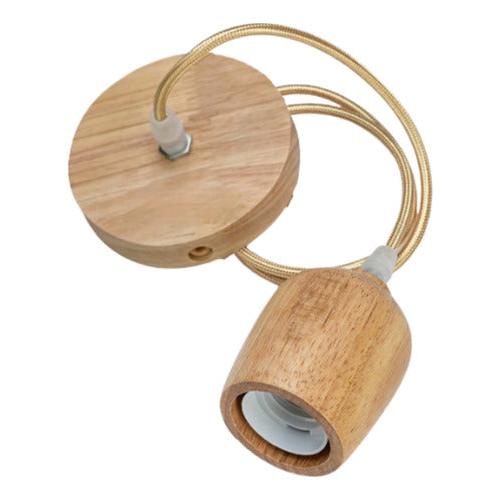 Soquete Vintage Colgante E27 Madera Lampara Bulbo - Deus Group