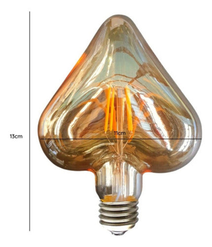 Ampolleta LED Vintage Corazón 4W Ámbar 2700K Luz Cálida