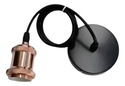 Soquete Colgante Retro Vintage E27 Grafito O Bronce Lampara