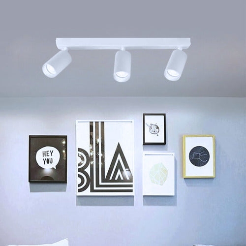 Aplique Blanco Triple Porta Ampolleta Dicroica Dirigible - Deus Group