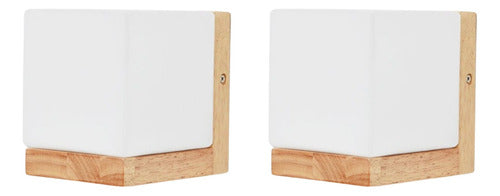 Pack 2 Aplique Porta E27 Madera Tahti Iii Konnergie Deus