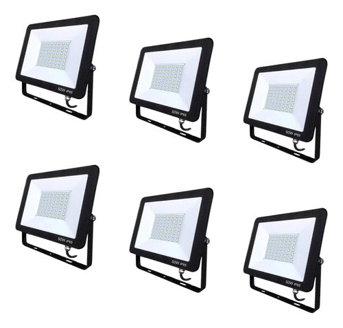 Foco Proyector Area Led 50w Eco Seguridad Exterior Pack 6