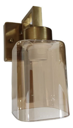 Aplique Simple Porta Ampolleta E27 Transparente Ambar Vidrio
