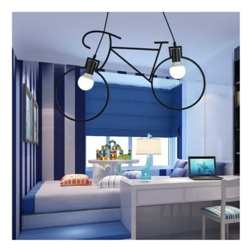 Lámpara Colgante Moderna Aluminio Diseño Bicicleta