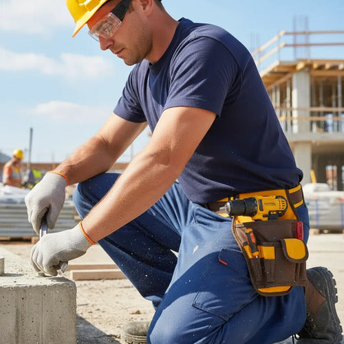 Porta Taladro Con Cinturón 7 Bolsillos 8kg Ingco Htbp030128 Amarillo