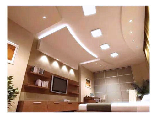 Pack 5 Panel Plafon Led Sobrepuesto Cuadrado 12w