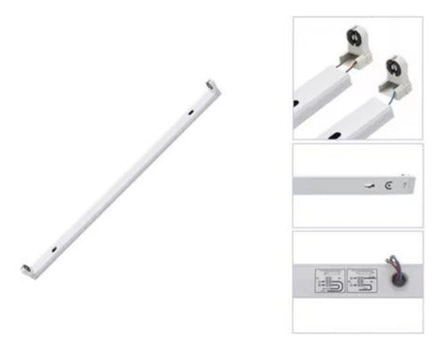 Base Canoa Simple Tubo Led 220v 120cm