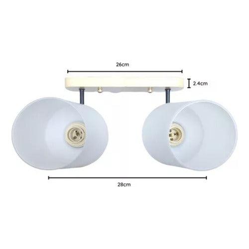 Lampara Aplique Doble Porta Ampolleta E27 Madera Decorativo - Deus Group