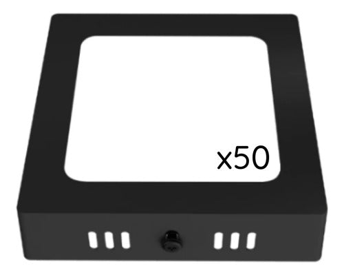 Pack 50 Panel Sobrepuesto Cuadrado 6w Calido Neutro Frio