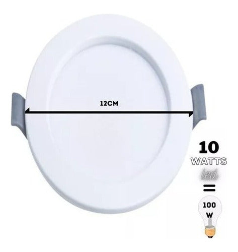 Foco Panel Plafón Slim Luz Led Embutido Redondo 10w 12cm