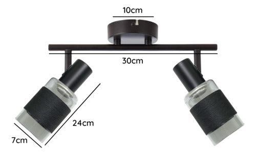 Pack 2 Aplique Doble Porta E14 Led Zaurak Konnergie Deus