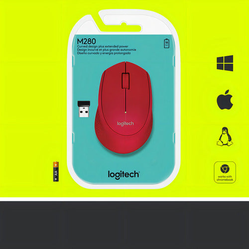 Mouse Inalambrico Logitech M280 Rojo - Deus Group