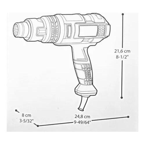 Pistola De Calor Crown 1800w Regulable Pro Con Accesorios - Deus Group