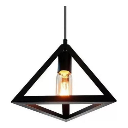 Lampara Colgante De Fierro Triangulo Industrial E27 - Deus Group