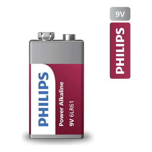 Pila Philips Alkaline 6lr61 9v Rectangular 1 Und Multiusos