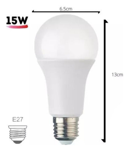 Pack 10 Ampolletas LED Base Rosca Normal E27 15W SEC - Deus Group