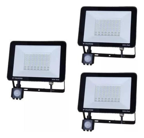 Foco Proyector Led Sensor 50w Seguridad Exterior Pack 3 Sec