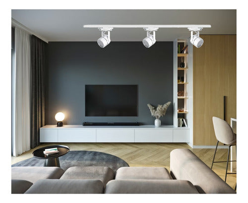 Foco Lampara Riel Monofásico Porta Ampolleta 220v Decorativo