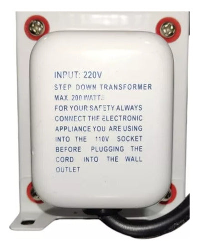 Auto Transformador Corriente 220v A 110v 200 Watts + Tierra
