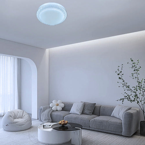 Lámpara Plafón Led 48w 26cm Redondo Sobrepuesto Elegante