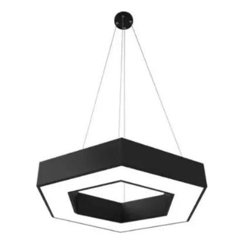 Lámpara Led Colgante Hexágono Moderna 60cm 36w Luz Fría - Deus Group