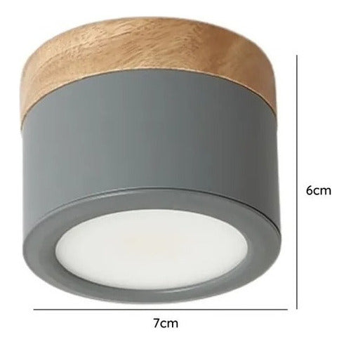 Panel Sobrepuesto Borde Madera Decorativo Led 6w Luz Fria