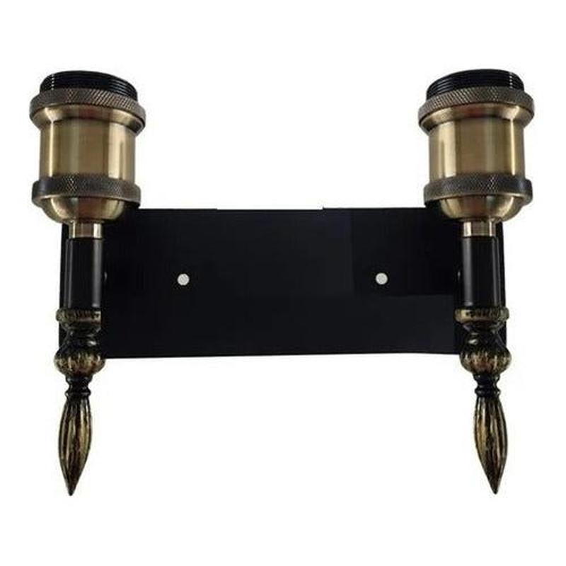 Aplique Doble Lámpara Foco LED Muro E27 Bronce Decoración - Deus Group
