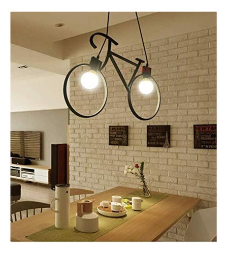 Lámpara Colgante Moderna Aluminio Diseño Bicicleta