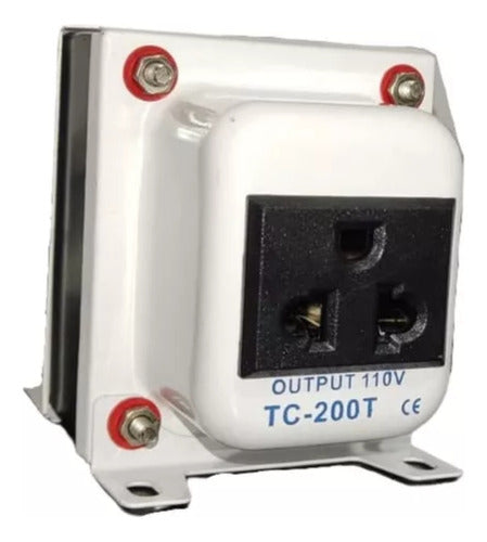 Auto Transformador Corriente 220v A 110v 200 Watts + Tierra