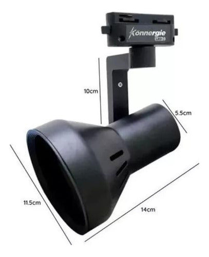 Pack 3 Foco Monofásico Lámpara Techo + Riel Ampolletas E27