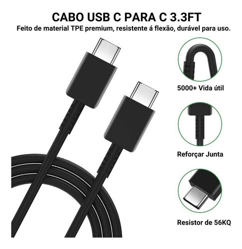 Cargador Genérica 45w Usb-c De Pared Con Cable Carga Super Rápida Negro