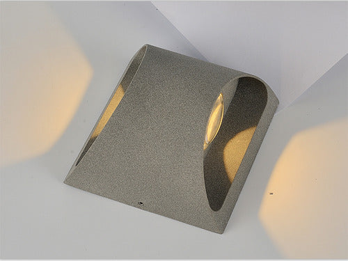 Aplique Lámpara Foco Led Muro 10w Exterior Luz Cálida Color Gris