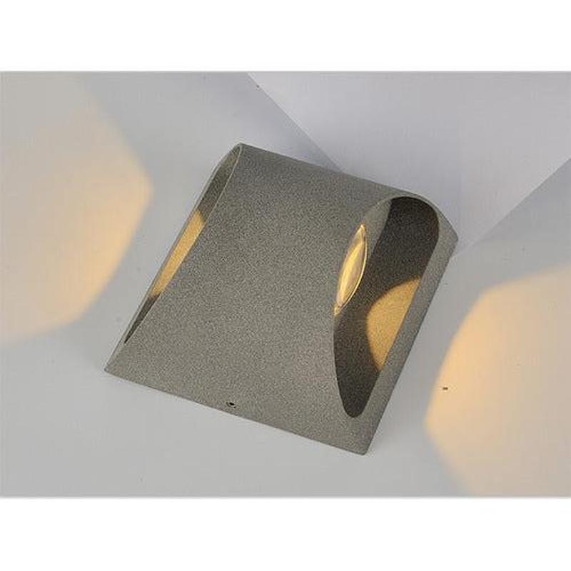 Aplique Lámpara Foco Led Muro 10w Exterior Luz Cálida Color Gris - Deus Group